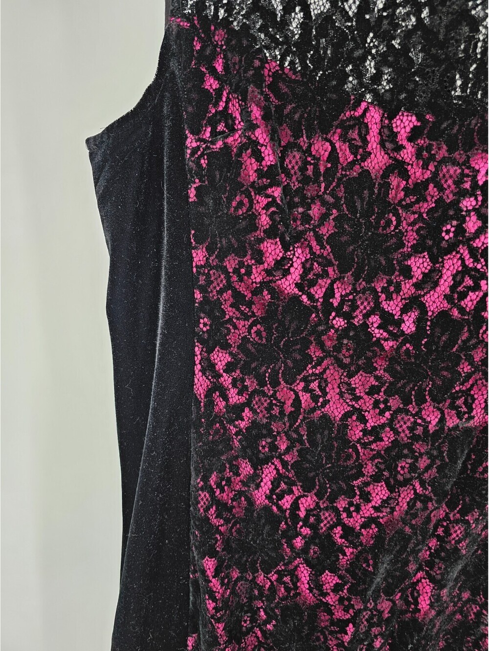 Rickie Freeman Teri Jon Sz 14 Knee Length Formal Dress Pink Black Lace Overlay - Picture 2 of 5